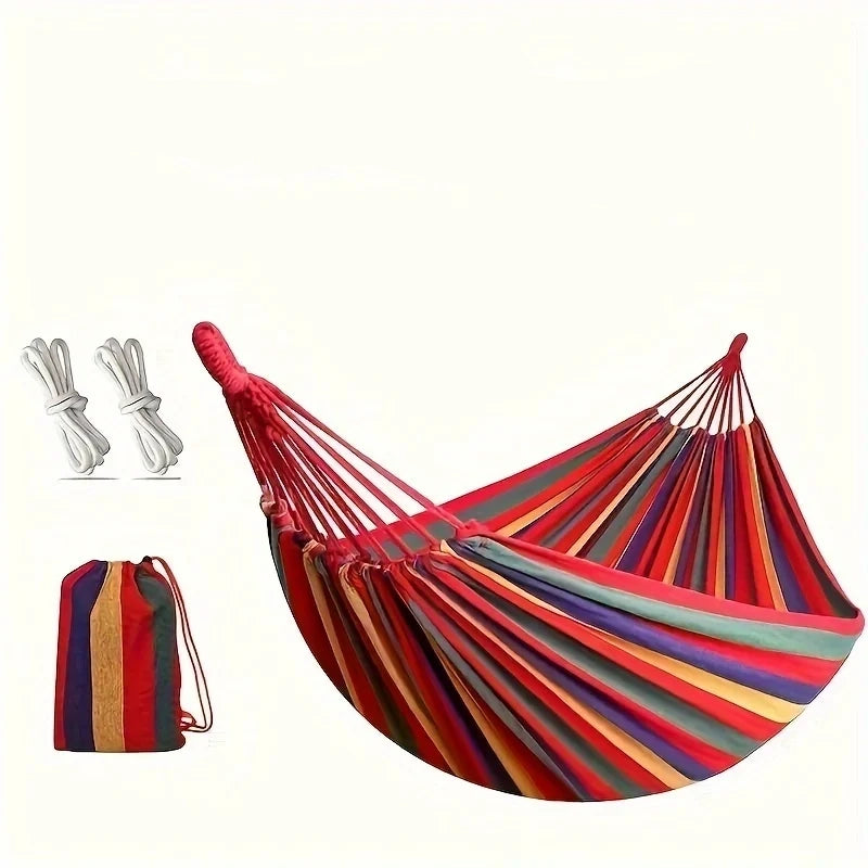 Colorful Outdoor Multi-Functional Hammock - Anti-Flip Design, Garden Leisure, Equipped with Tree-Friendly Straps